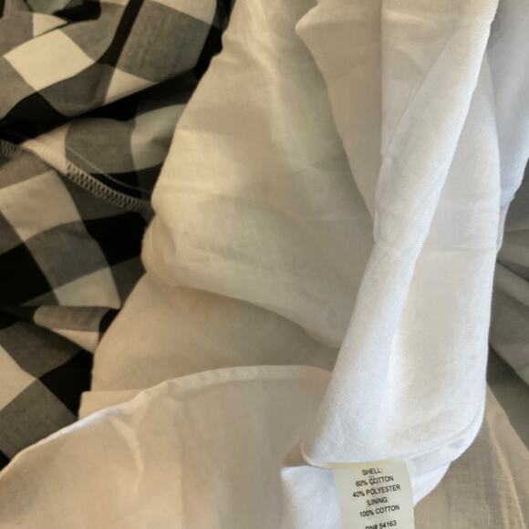 Calvin Klein Sleeveless Gingham black white checked midi fit flare Wrap Dress 10 - Picture 6 of 16